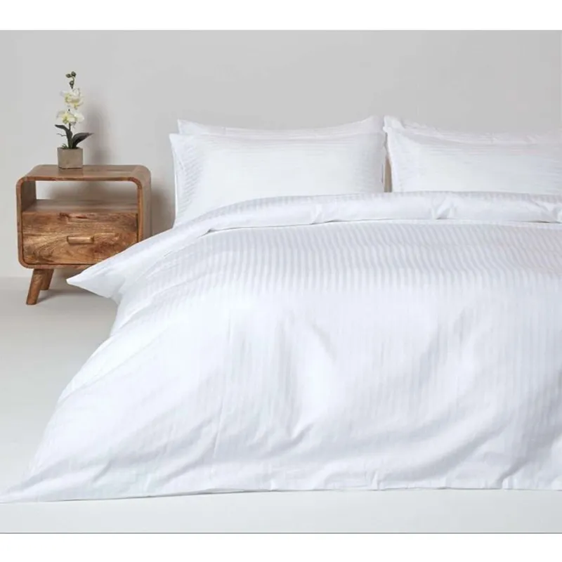 White Stripe 300 TC Bedsheet Set